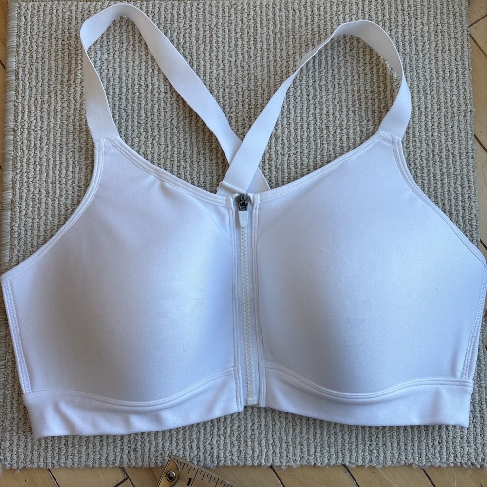 Under Armour Womens UA Continuum High Impact Zip Front Sports Bra 1X White